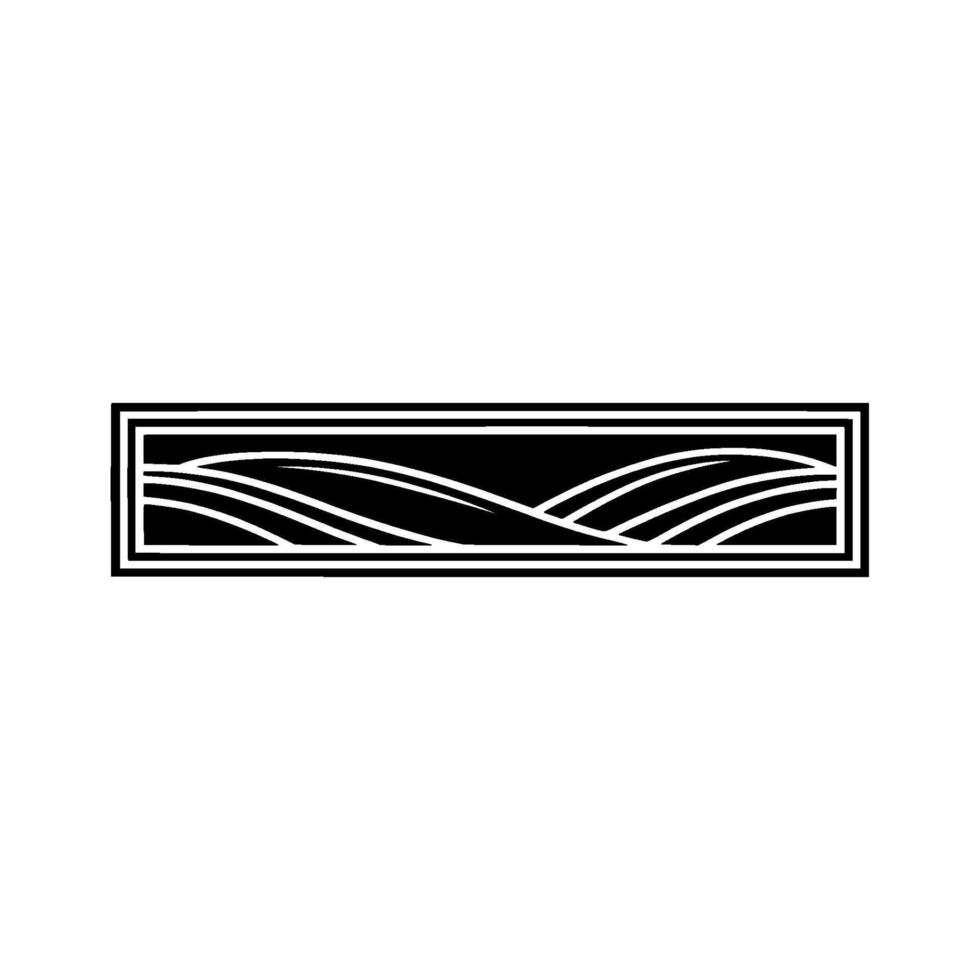 Minimalist Landscape Emblem, Serene Horizon, Contour vector