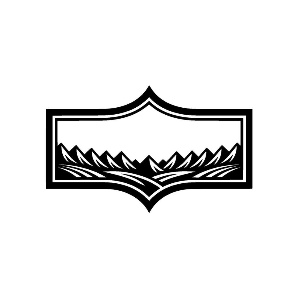Mountain Vista Emblem - Minimalist Landscape vector