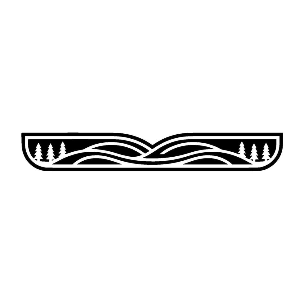 Stylized Mountain Range Silhouette, Minimalist Landscape vector