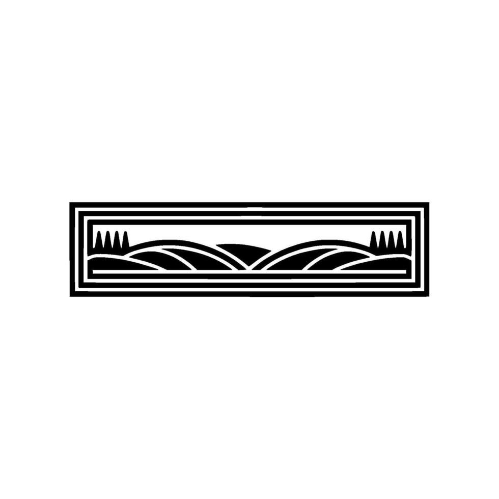 Geometric Landscape Silhouette, Minimalist Horizon vector