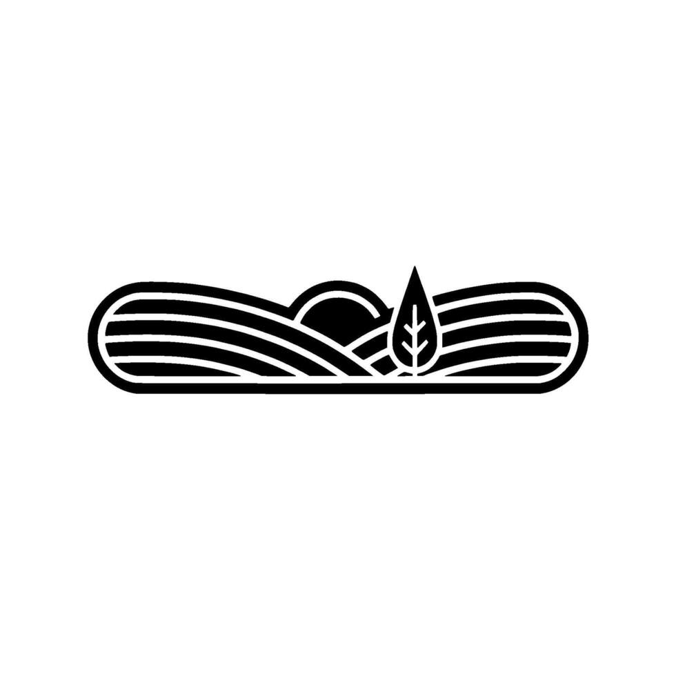 Minimalist Landscape Emblem Harvest, Horizon, Growth vector