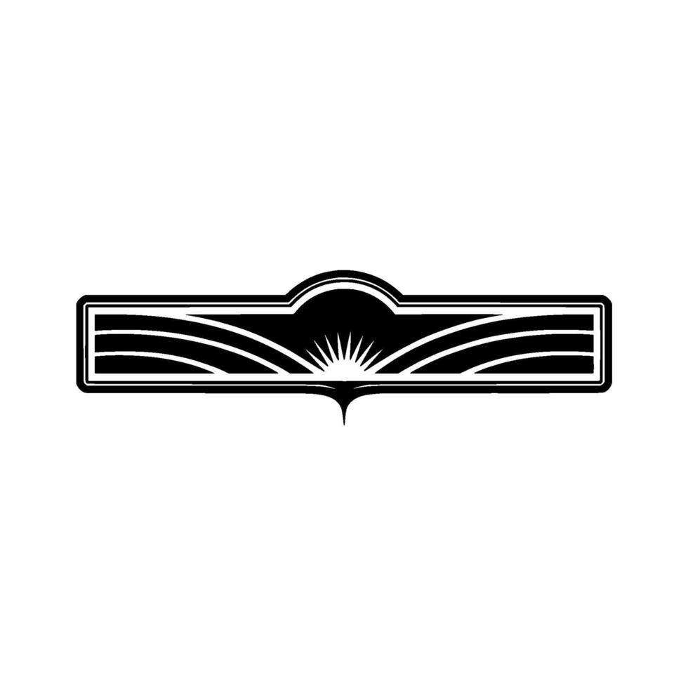 Stylized Horizon Emblem, Vintage Landscape vector