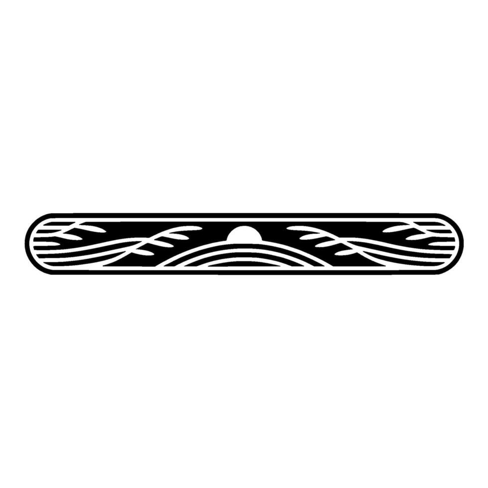 Minimalist Horizon Wave Emblem, Serene Coastal vector