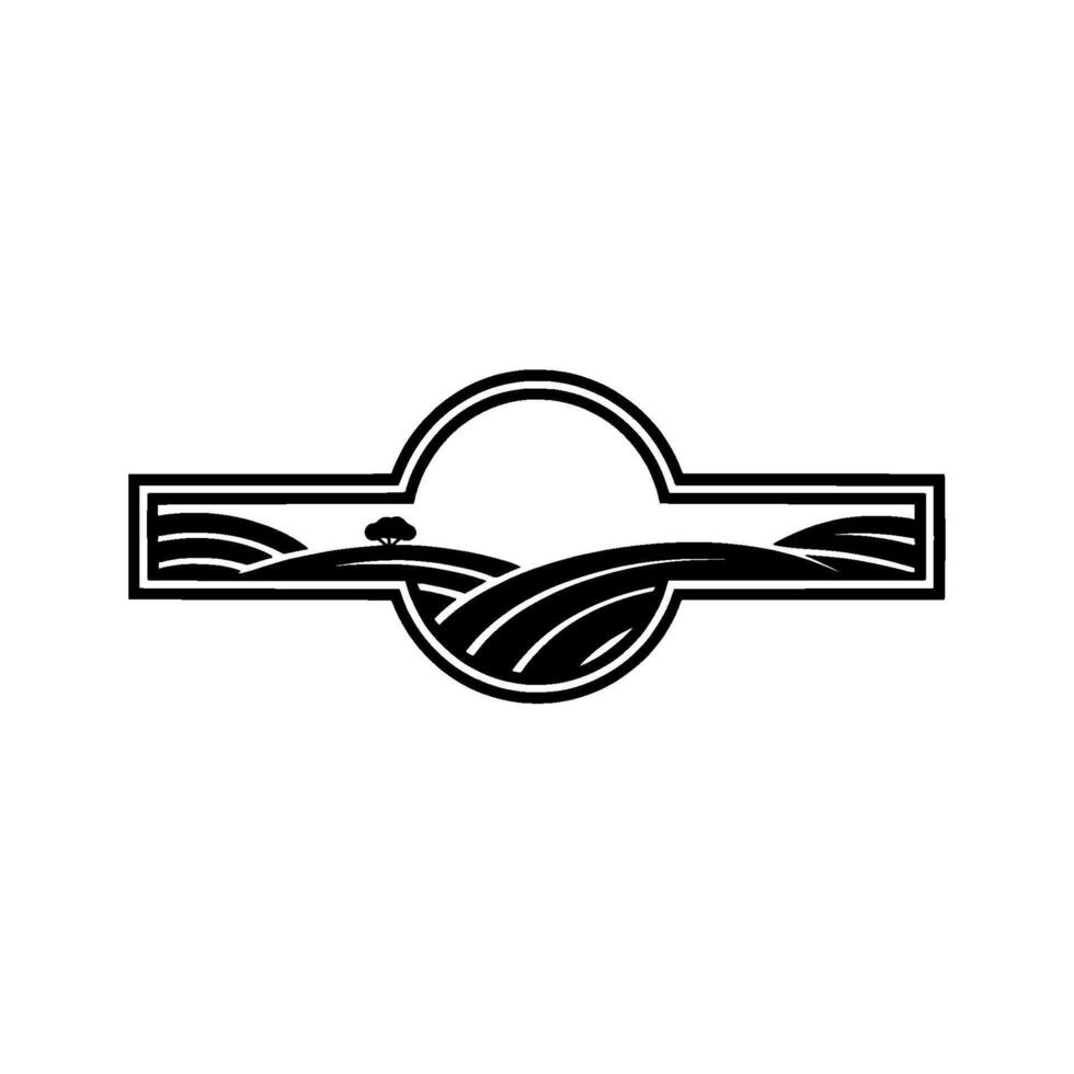 Serene Landscape Emblem Minimalist Rural vector
