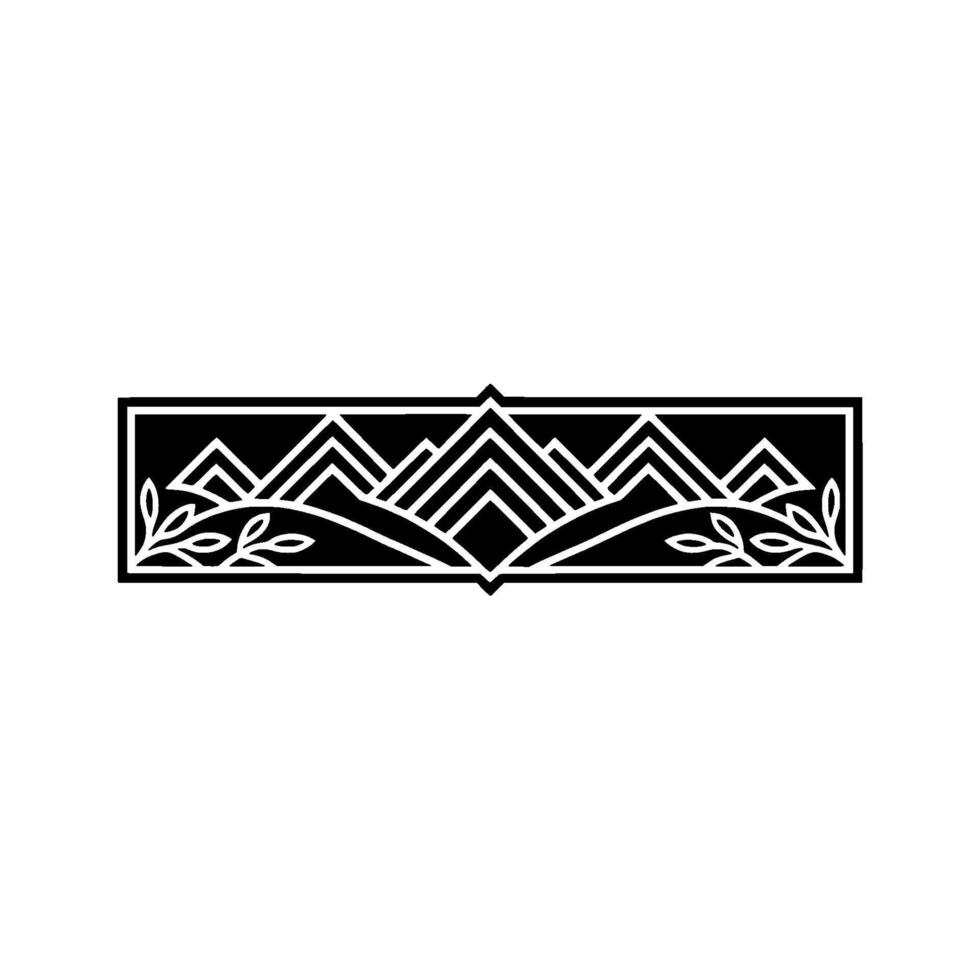 Art Deco Mountainscape Emblem - Elegant Vintage vector
