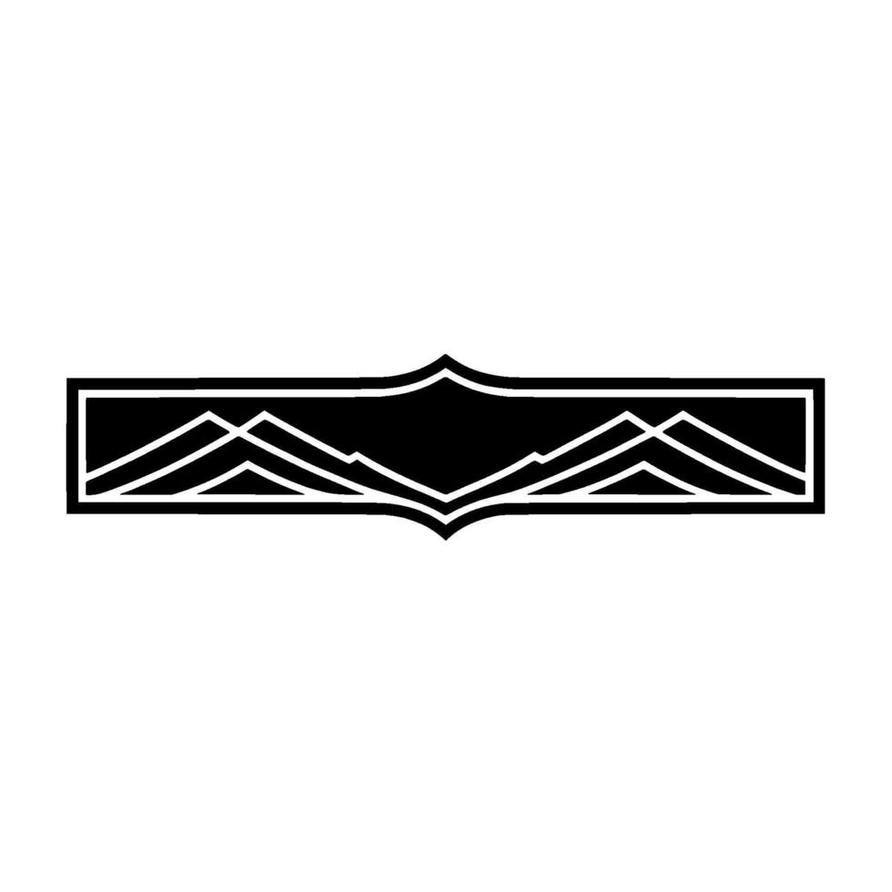 Art Deco Mountainscape Border, Geometric Elegance vector