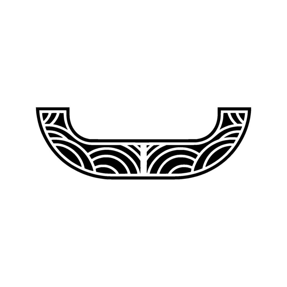 Art Deco Boat Silhouette, Geometric Wave vector