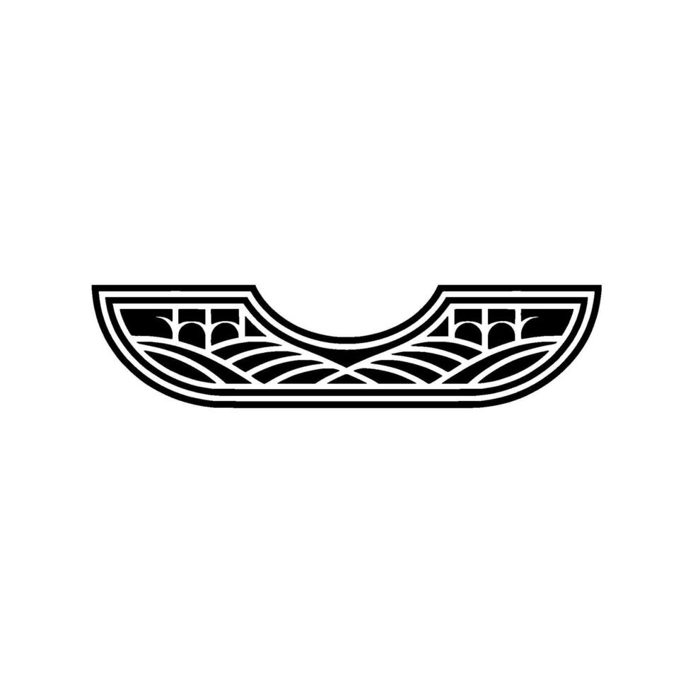 Minimalist Wave Crest Emblem, Geometric vector