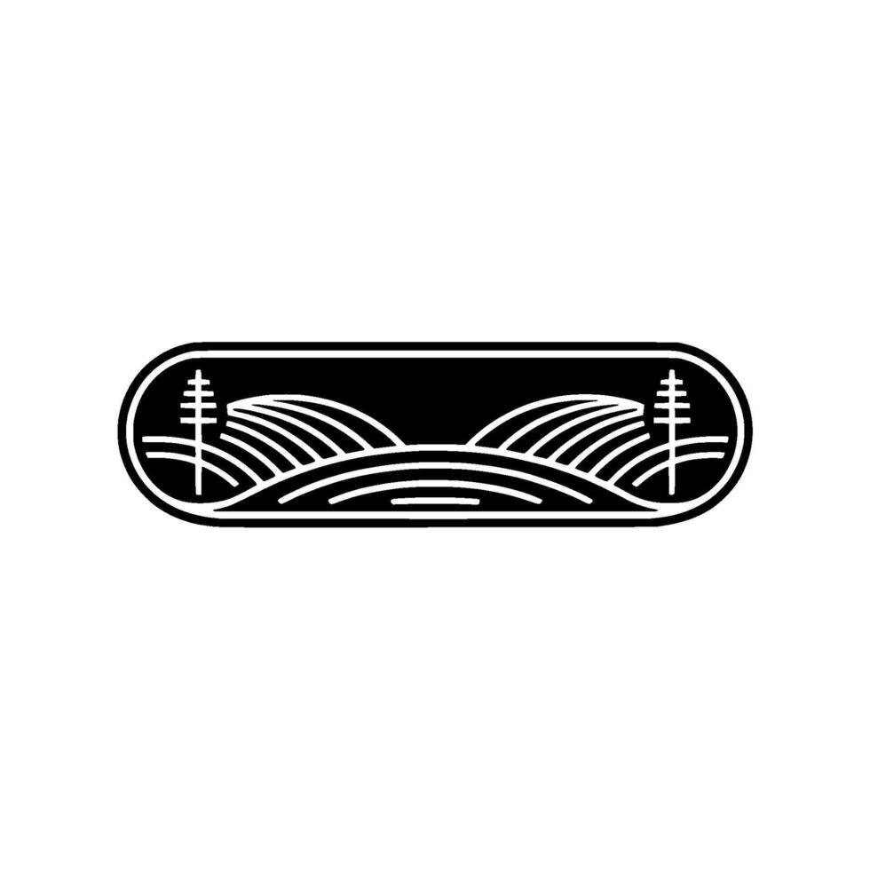 Serene Landscape Emblem, Minimalist Rural, Horizon vector