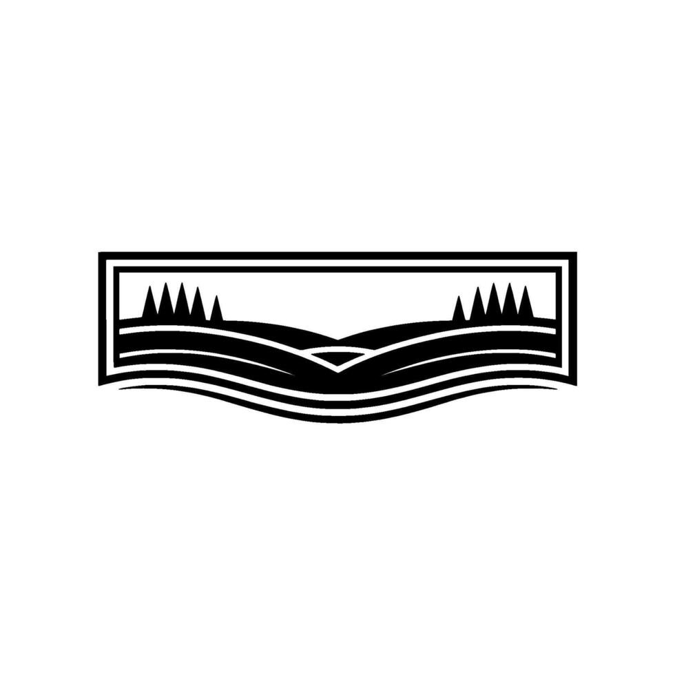 Minimalist Landscape Emblem, Serene Horizon, Mountain vector