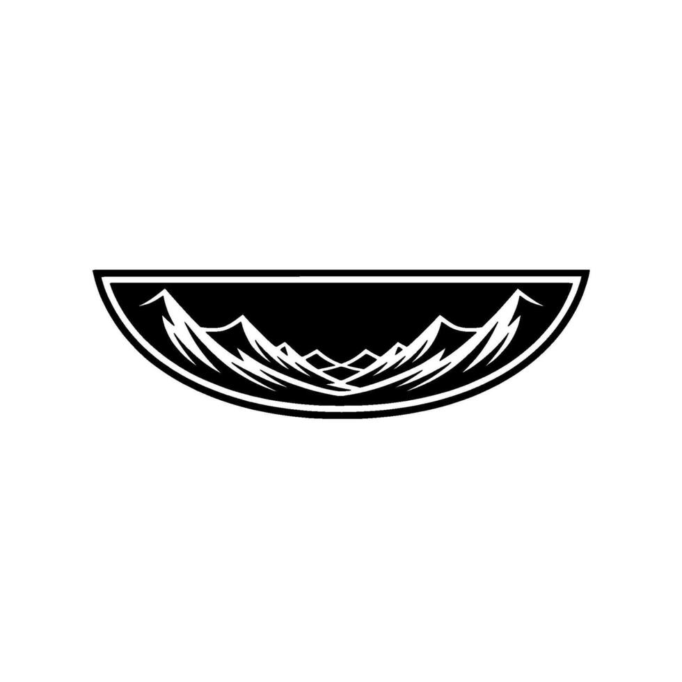 Tribal Mountain Crest Emblem, Bold Silhouette vector