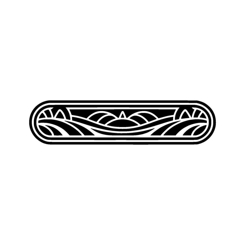 Stylized Landscape Border, Art Deco Inspired, Geometric vector