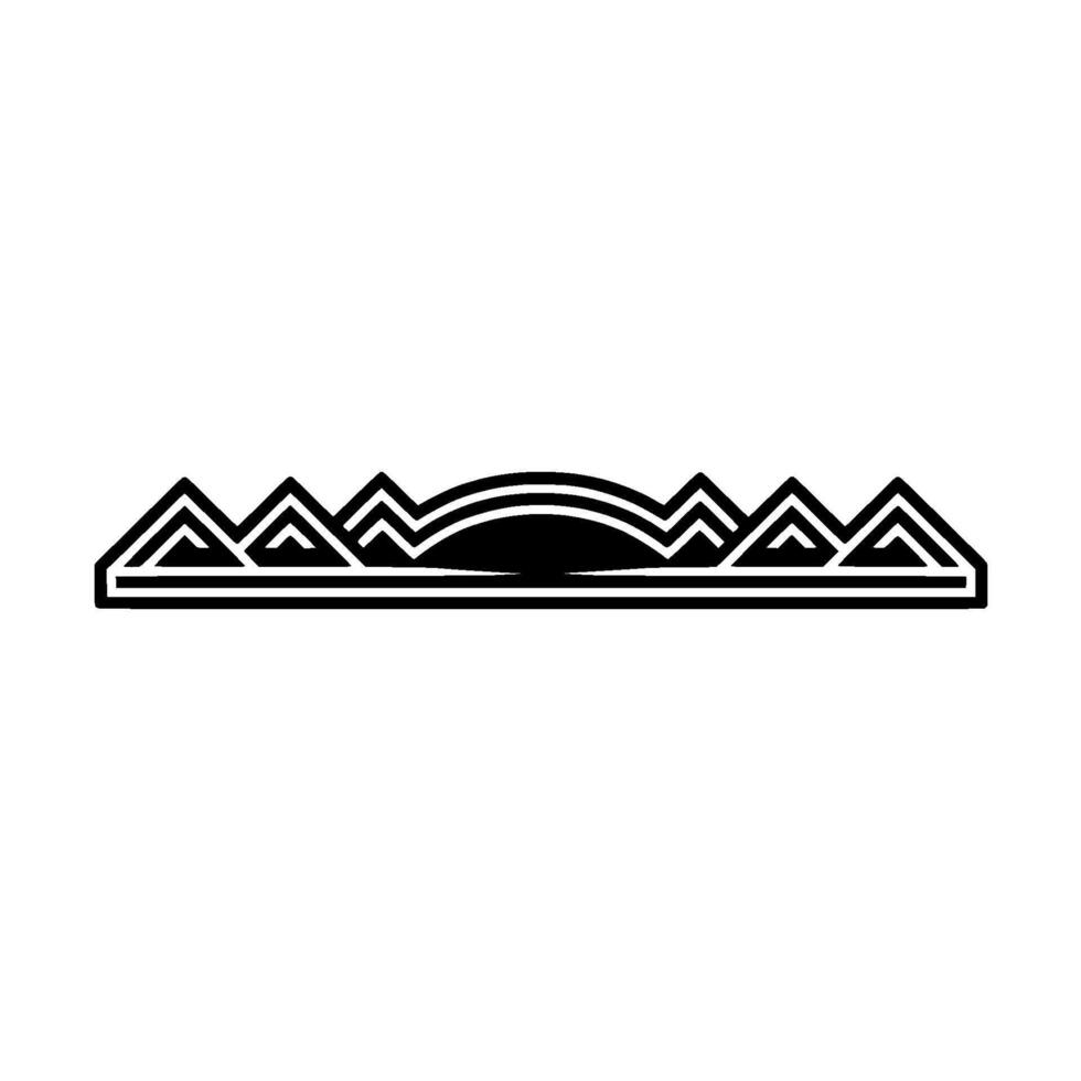 Geometric Mountainscape, Minimalist Silhouette vector