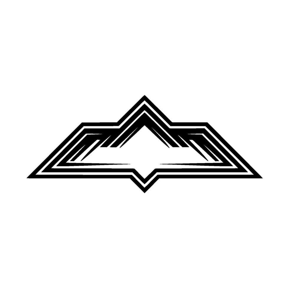 Geometric Mountain Emblem, Minimalist vector