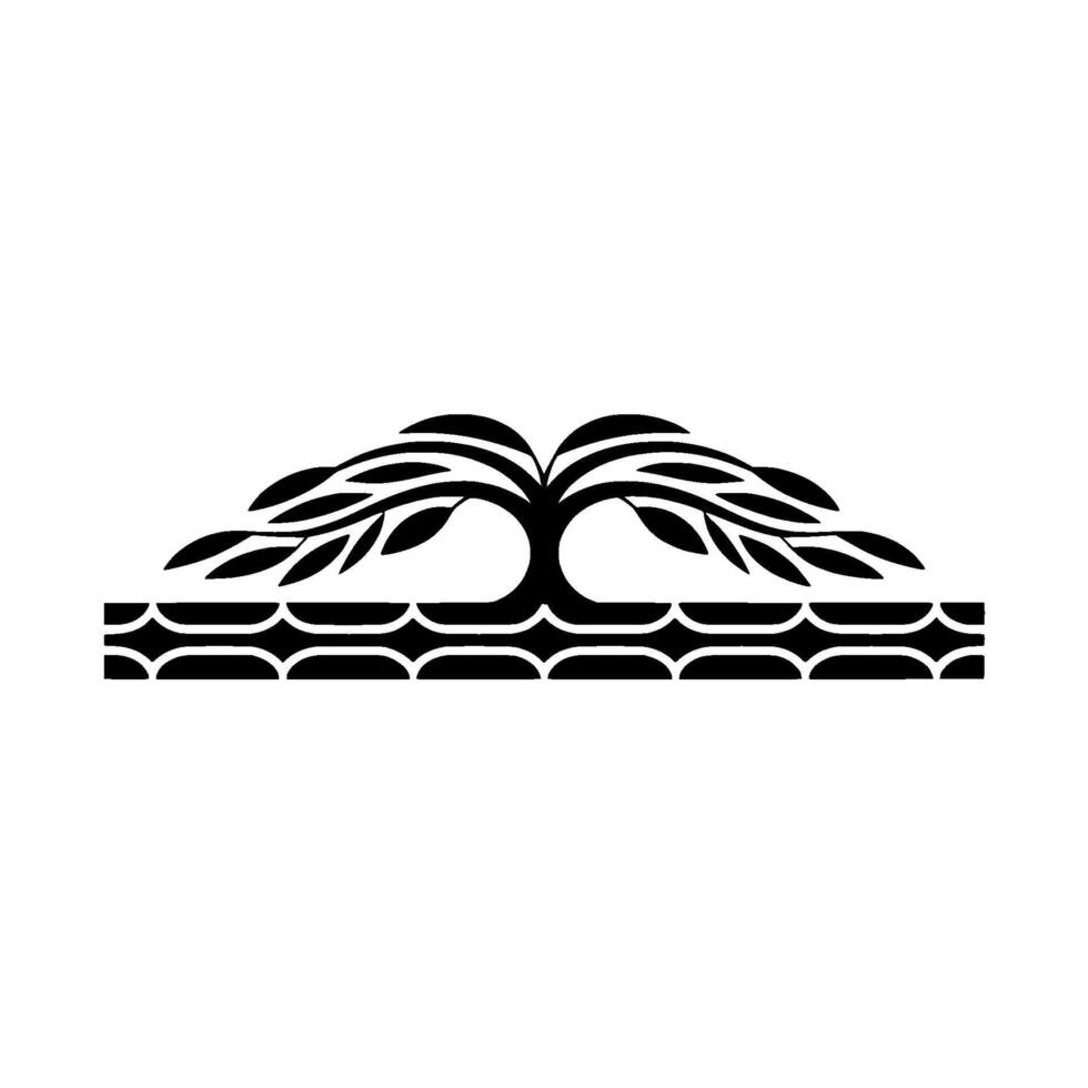 Serene Willow Silhouette, Water Reflection Emblem vector