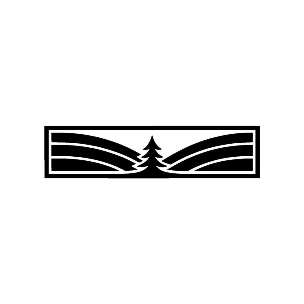 Minimalist Mountainscape Emblem, Rustic Wilderness Symbol vector