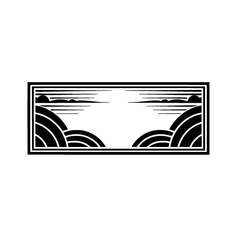 Geometric Horizon Stylized Landscape Silhouette vector