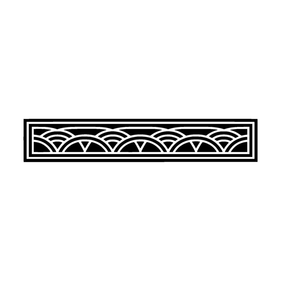 Geometric Wave Border, Art Deco Style, Vintage vector