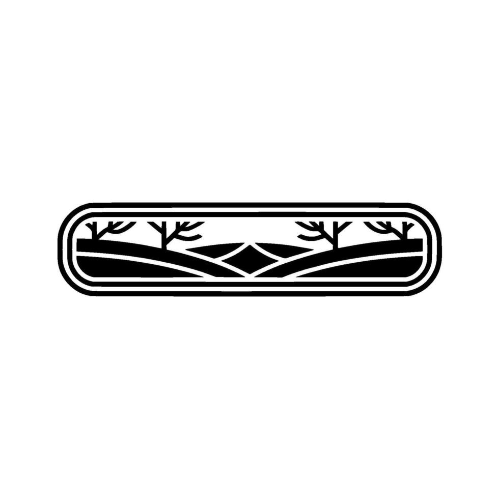 Minimalist Landscape Emblem, Serene Horizon - Outline vector