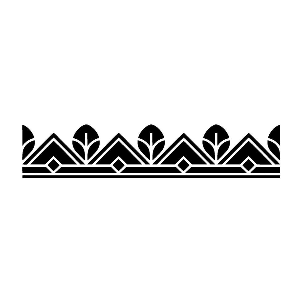 Art Deco Botanical Border Geometric Leaf vector