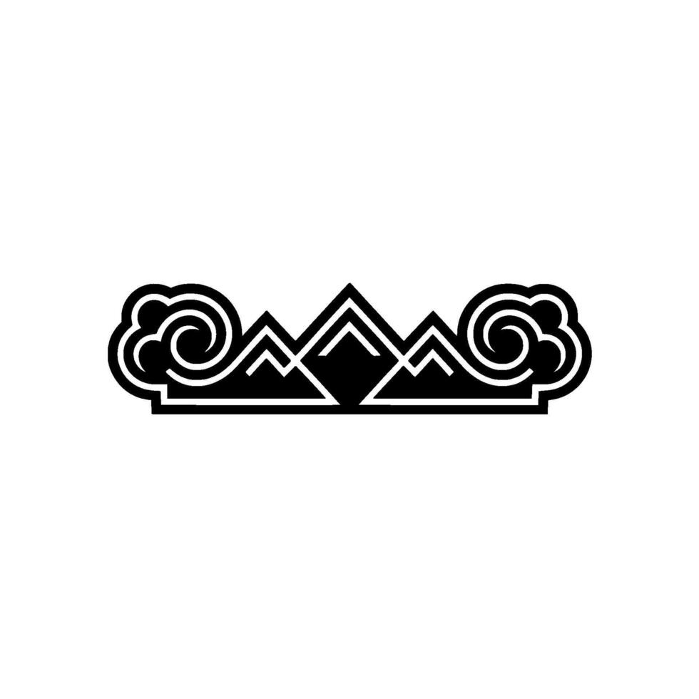 Geometric Mountain Crest Emblem, Vintage Style vector