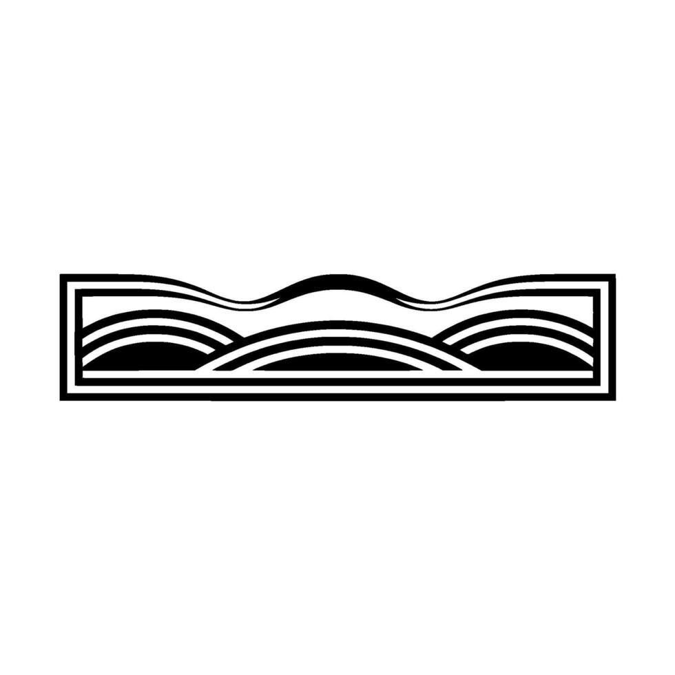 Minimalist Landscape Emblem, Serene Horizon - Contour vector