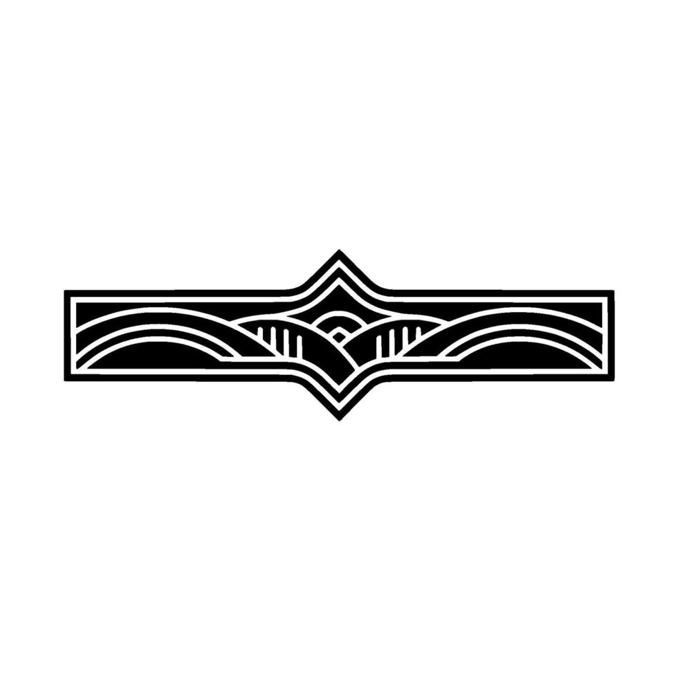 Geometric Landscape Crest, Vintage Style Emblem vector