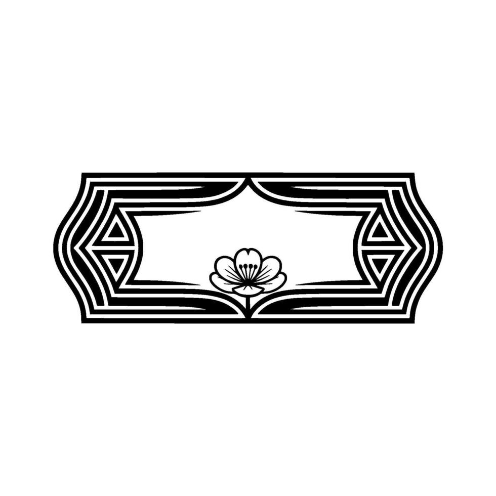 Art Deco Blossom Frame, Elegant vector