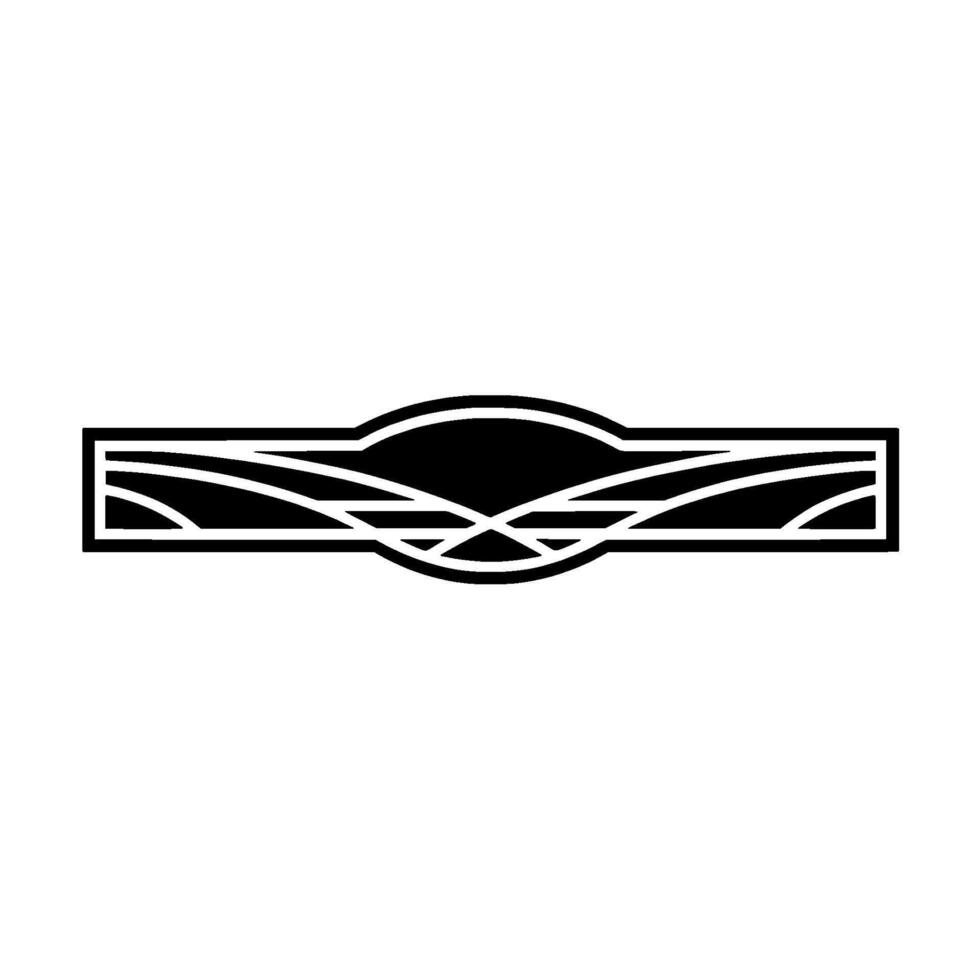 Geometric Horizon Emblem, Minimalist Landscape vector
