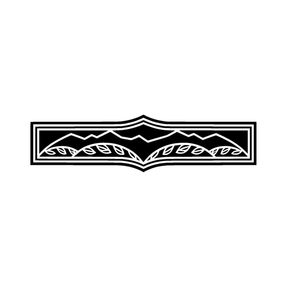 Stylized Mountain Range Border, Vintage Elegance vector
