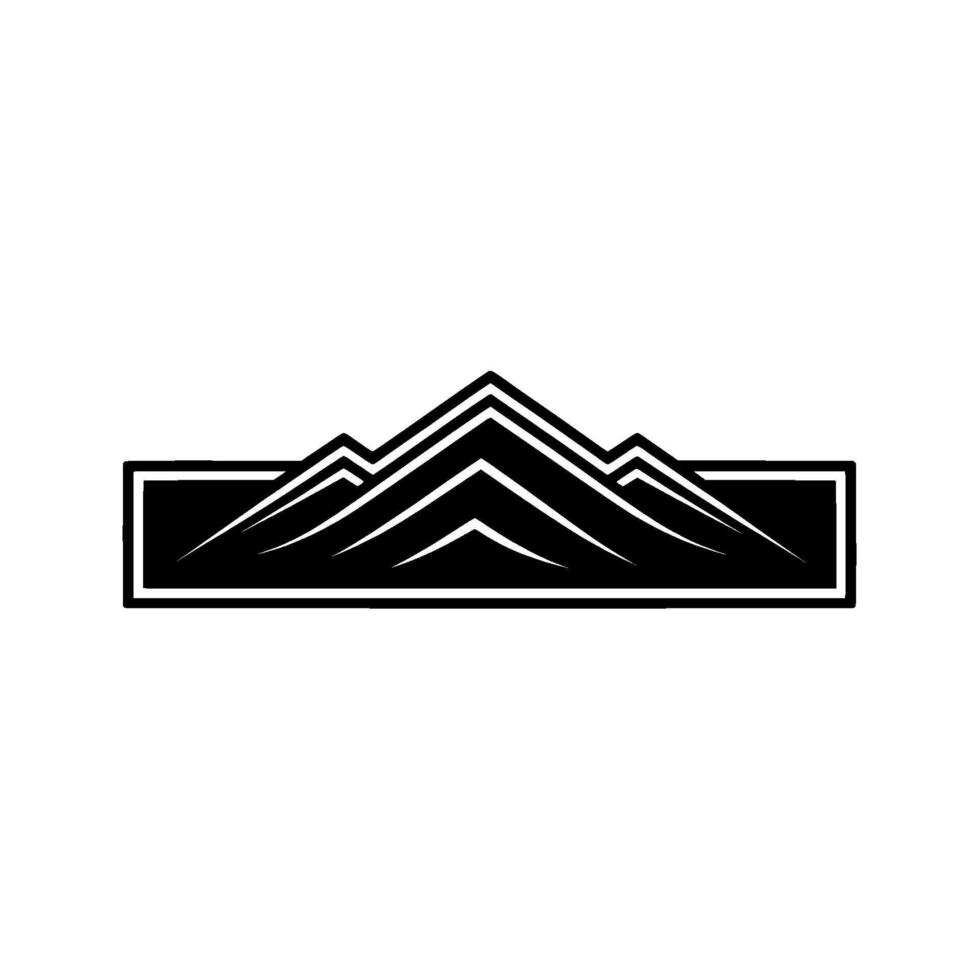 Minimalist Mountain Crest Emblem, Bold vector