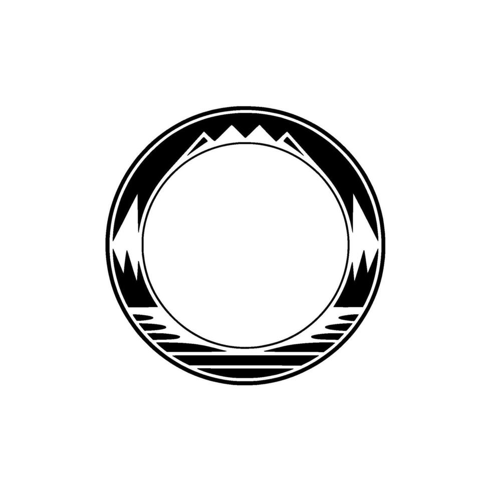 Minimalist Mountain Ring - Abstract Emblem vector