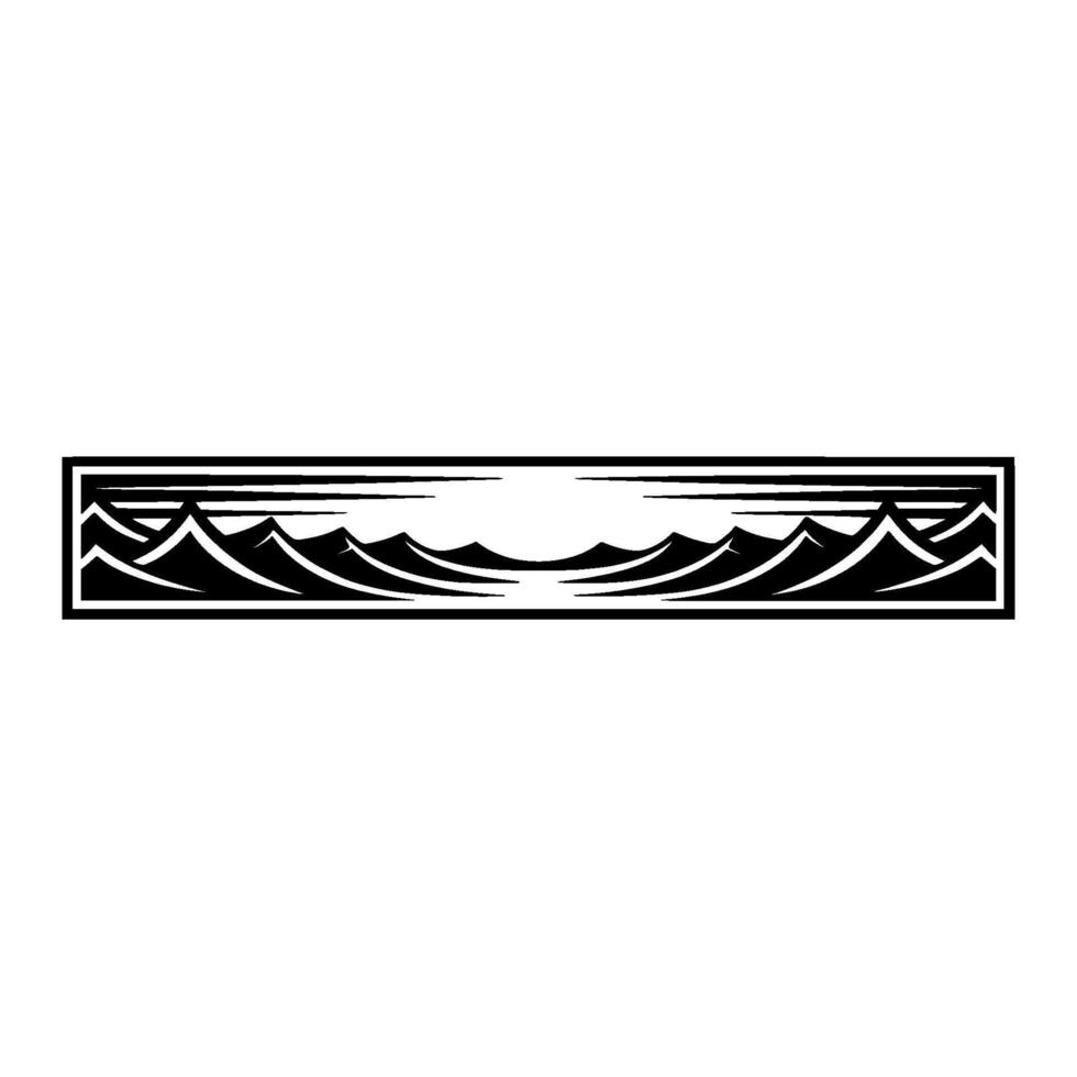 Oceanic Horizon - Minimalist Wave Illustration vector