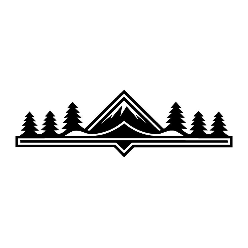 Mountain Range Emblem, Wilderness Adventure Symbol vector