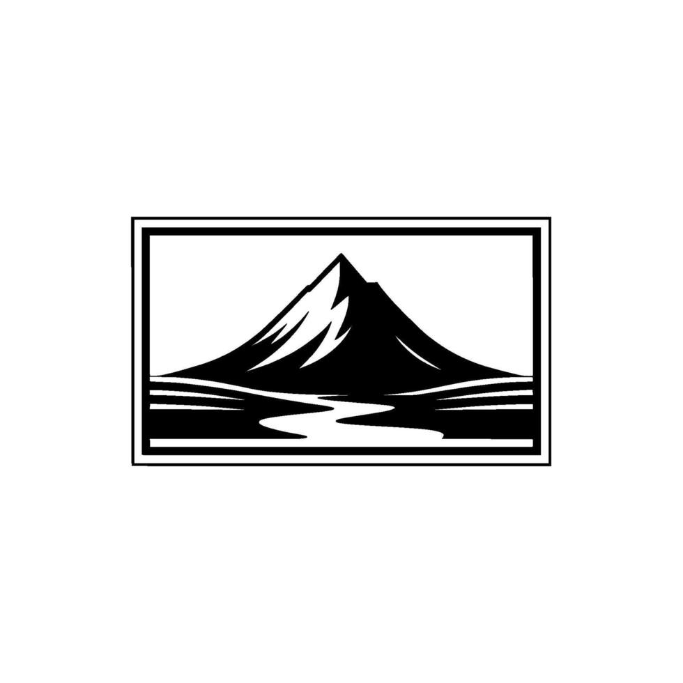 Monumental Peak, Minimalist Landscape Emblem vector