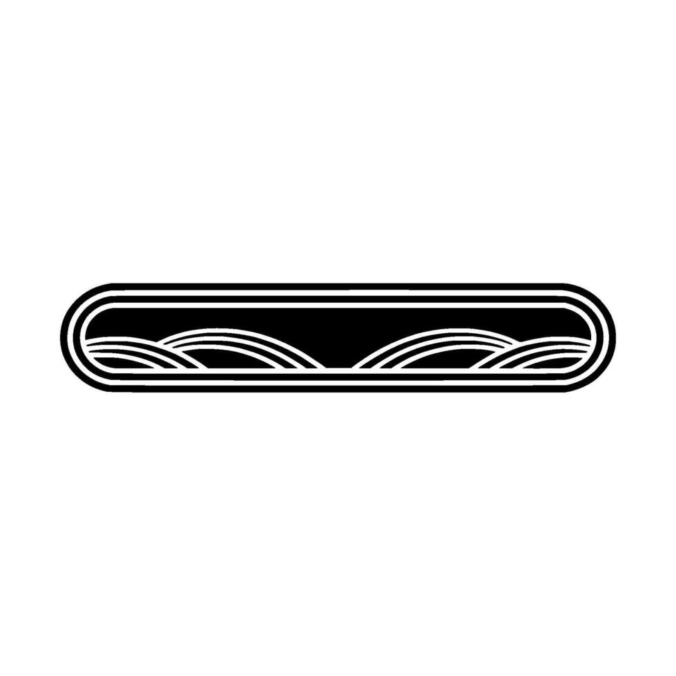 Minimalist Wave Crest Emblem, Modern Japanese, Lineart vector