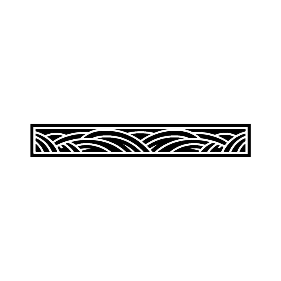 Stylized Wave Border, Minimalist Japanese vector