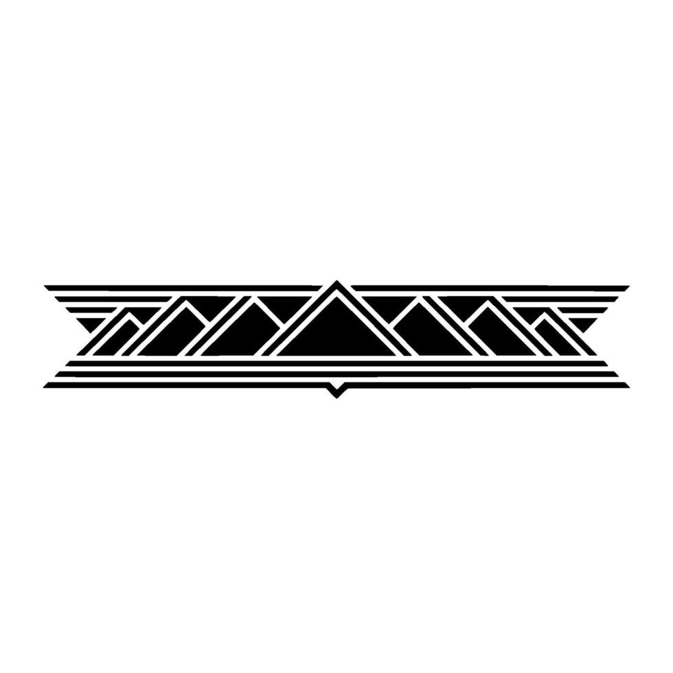 Geometric Deco Crest Minimalist Black White vector