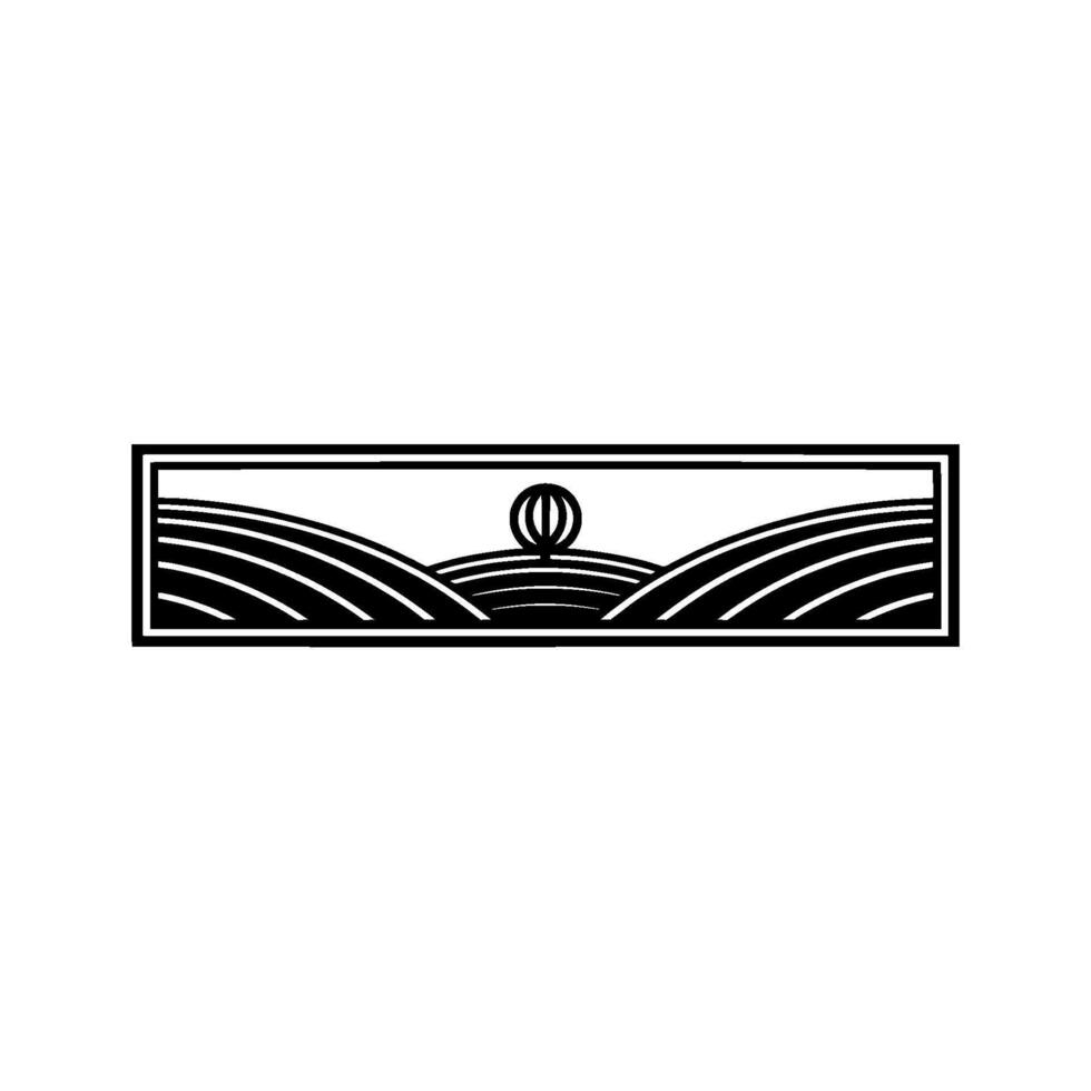 Serene Horizon Minimalist Landscape Emblem - Geometric vector