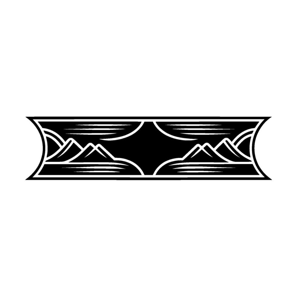 Stylized Mountain Crest Emblem, Vintage Adventure vector