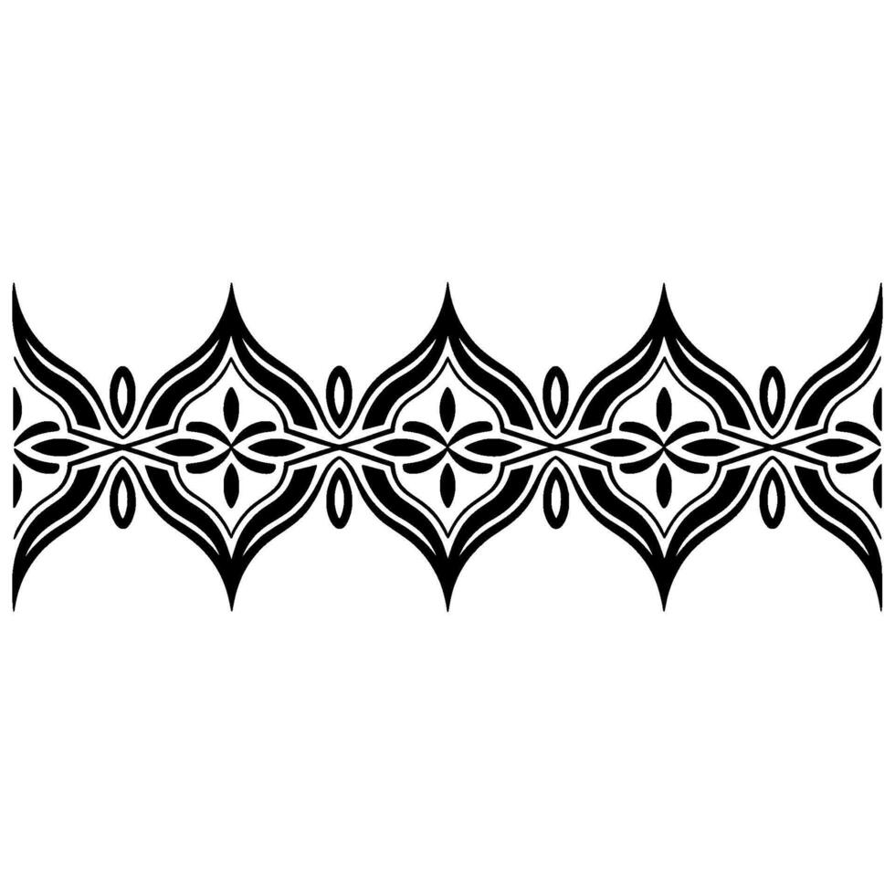 Intricate Tribal Border, Geometric Pattern, Black White, Decorative vector