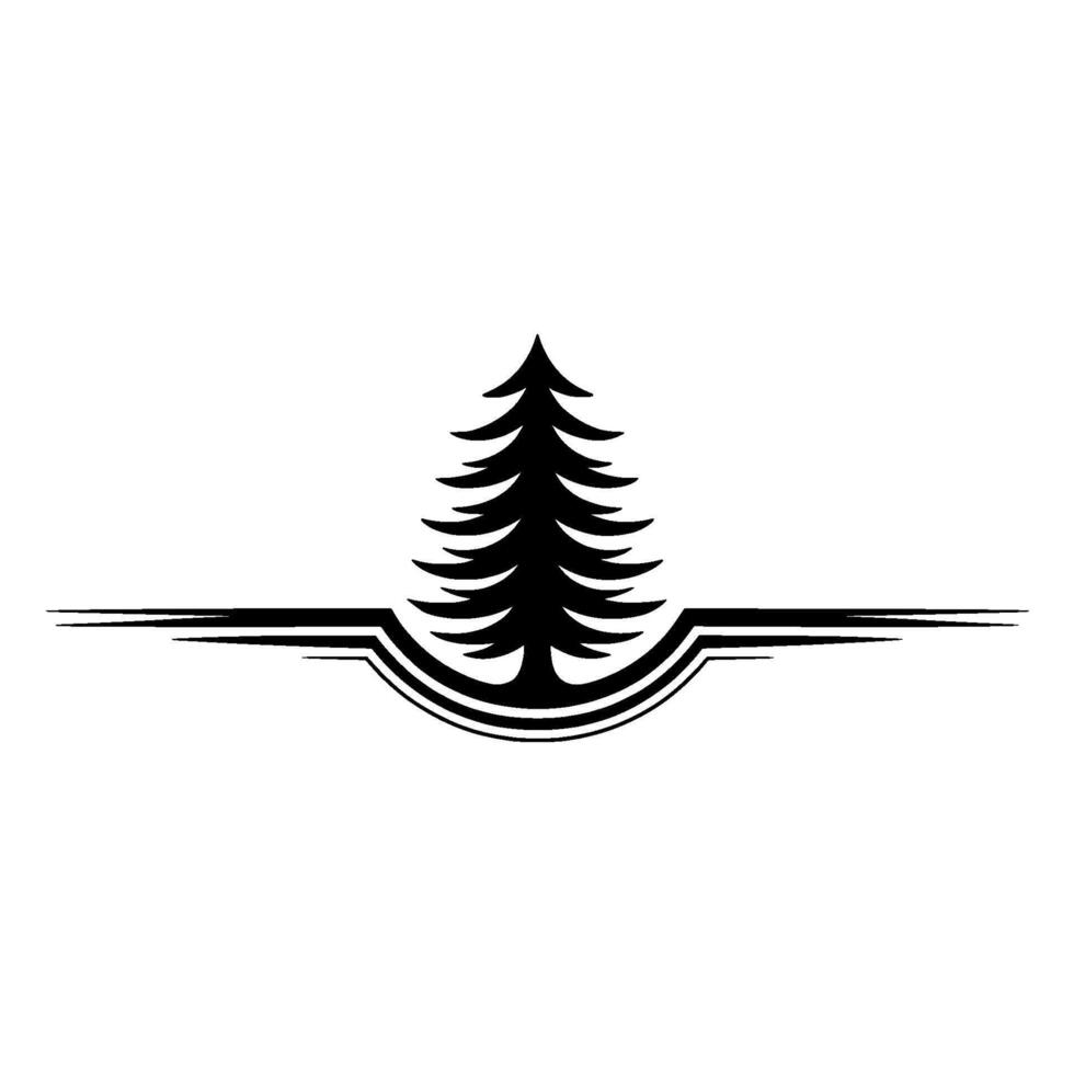 Minimalist Pine Silhouette, Emblem , Natural Symbol vector