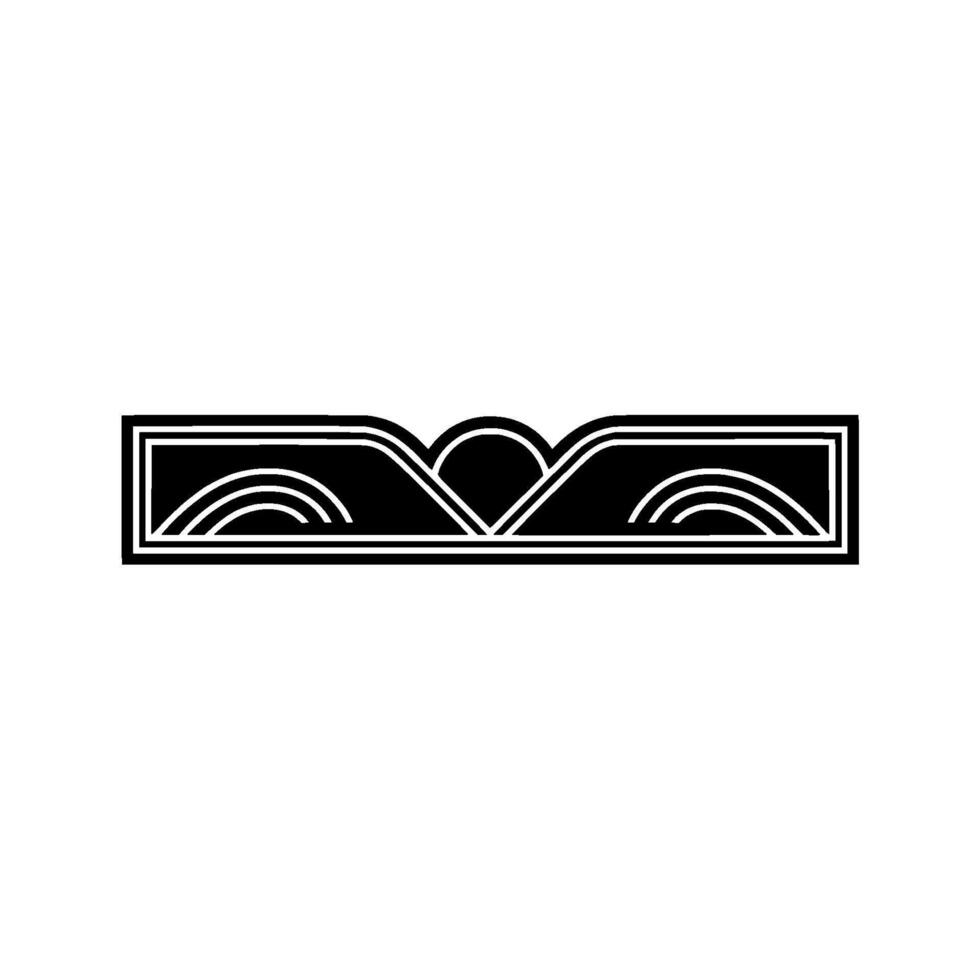 Geometric Heart Ornament, Art Deco Style vector