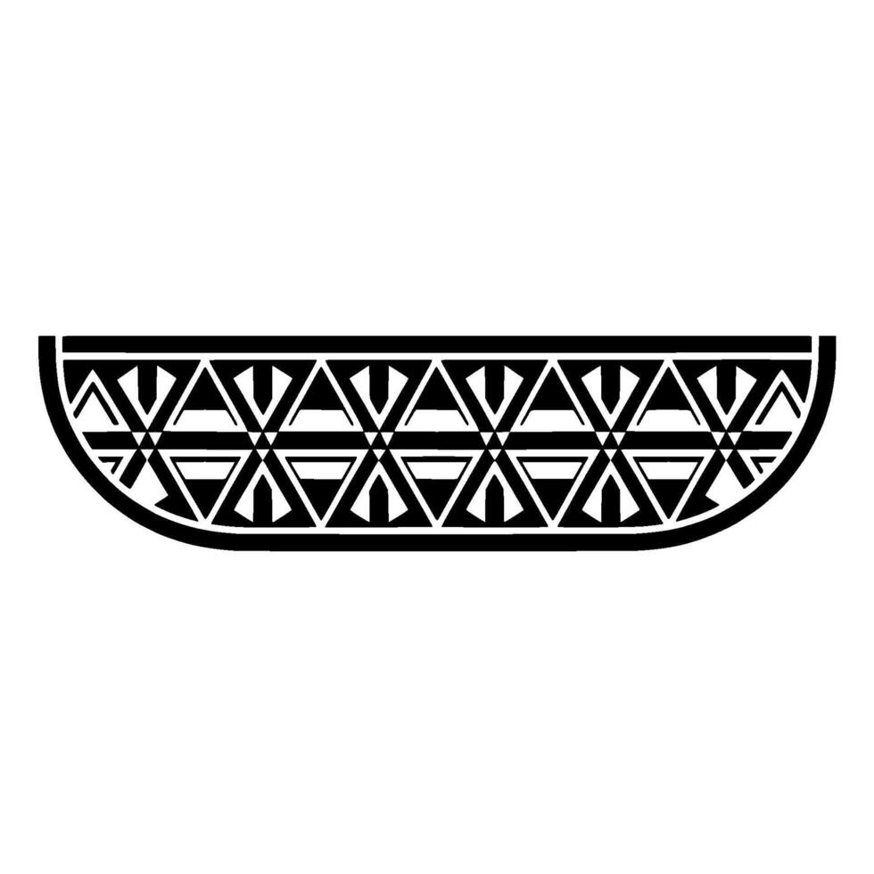Geometric Tribal Bowl, Black and White Pattern vector