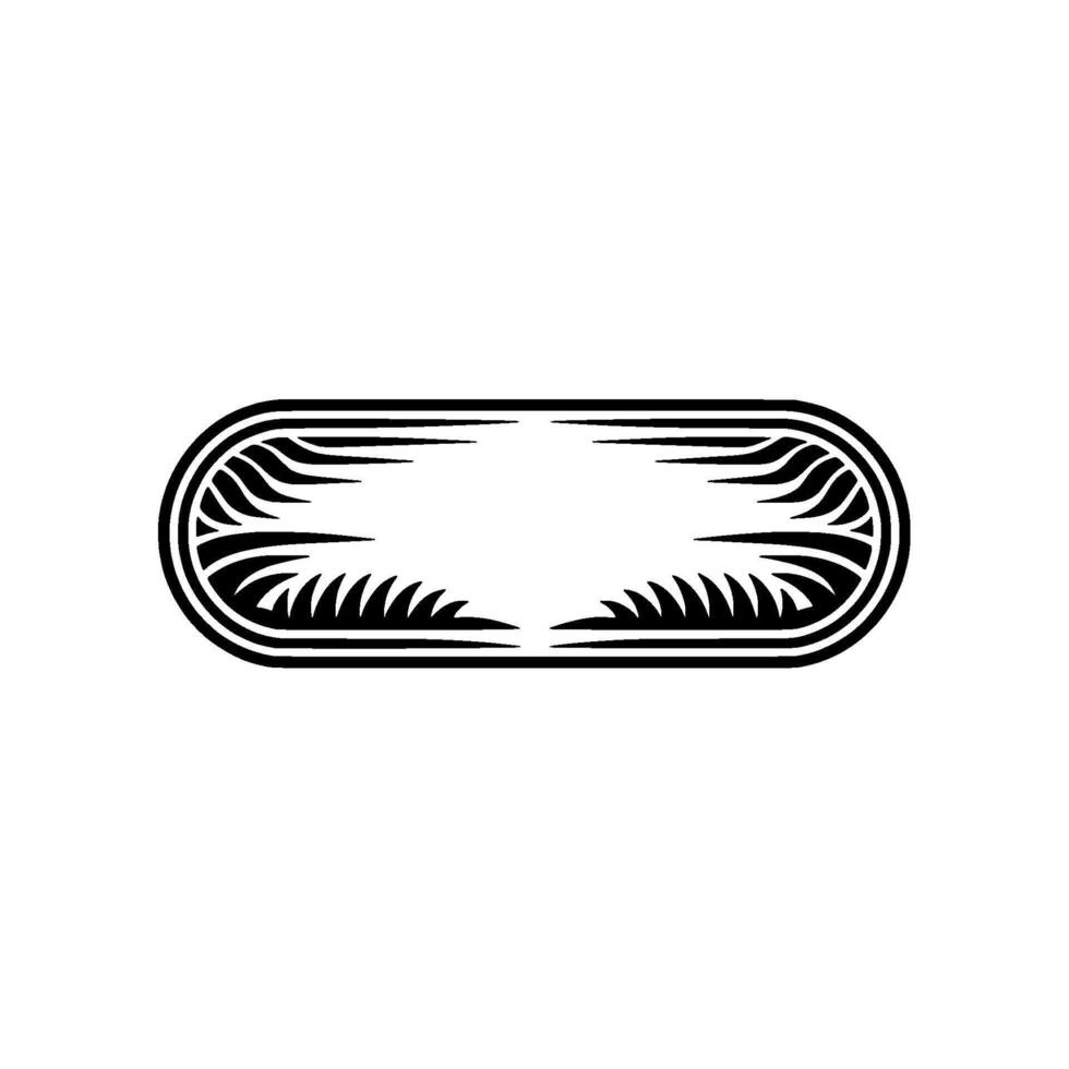 Stylized Oval Emblem with Palm Frond Motif vector