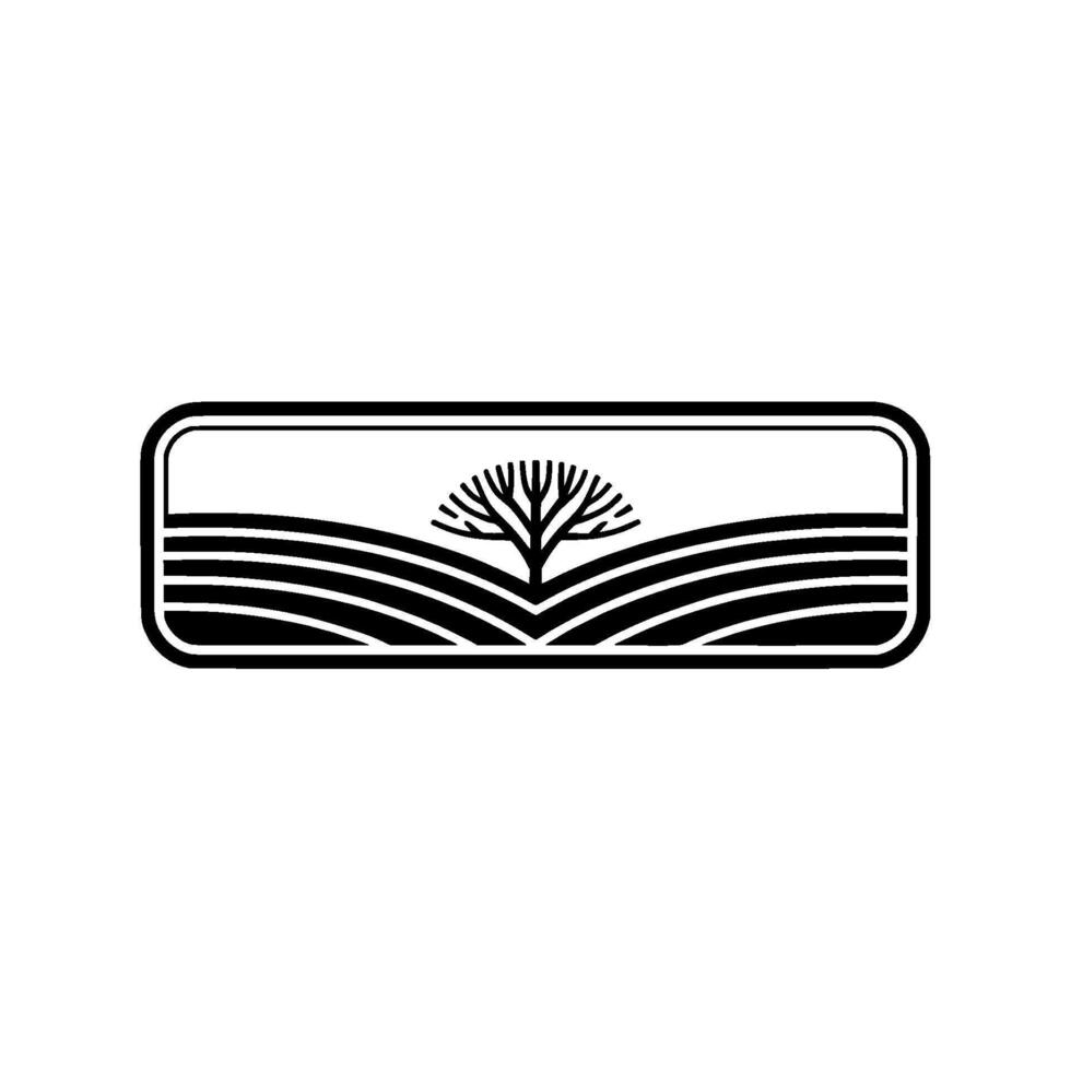 Minimalist Landscape Emblem, Rural Heritage, Growth Symbol vector