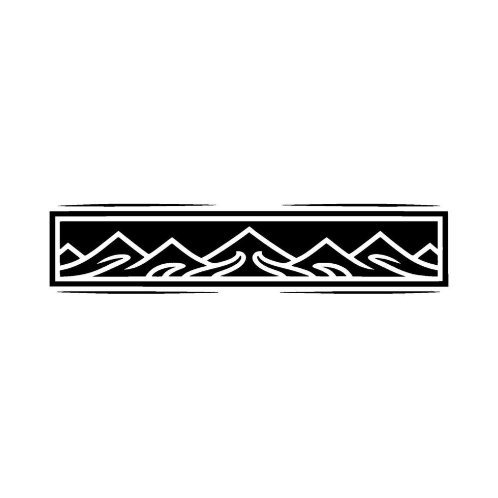 Geometric Wave Border, Minimalist - Monochrome vector