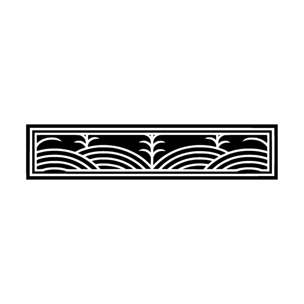Serene Landscape Border, Minimalist vector