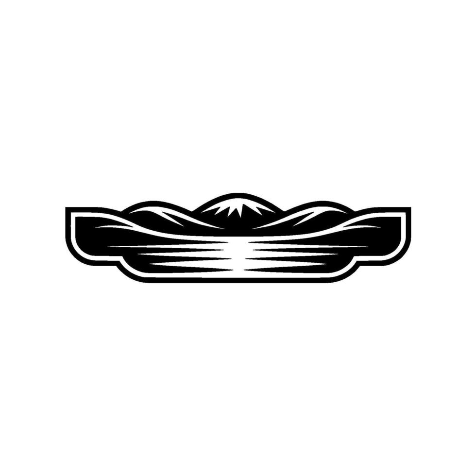 Mountain Silhouette Emblem, Adventure Exploration, Minimalist vector