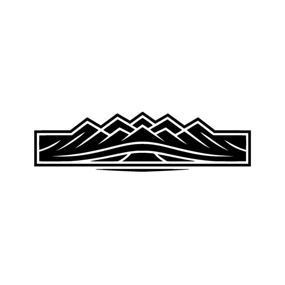 Geometric Mountainscape Emblem, Minimalist Landscape vector